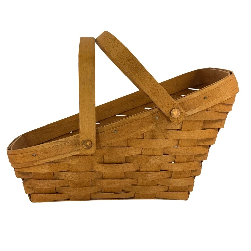 Longaberger Vintage 1990 Medium Vegetable‎ Basket 2 Swing Handles New Liner